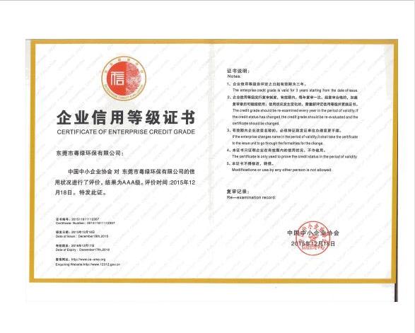 企業(yè)信用等級(jí)證書(shū)